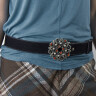 Belt with flower buckle